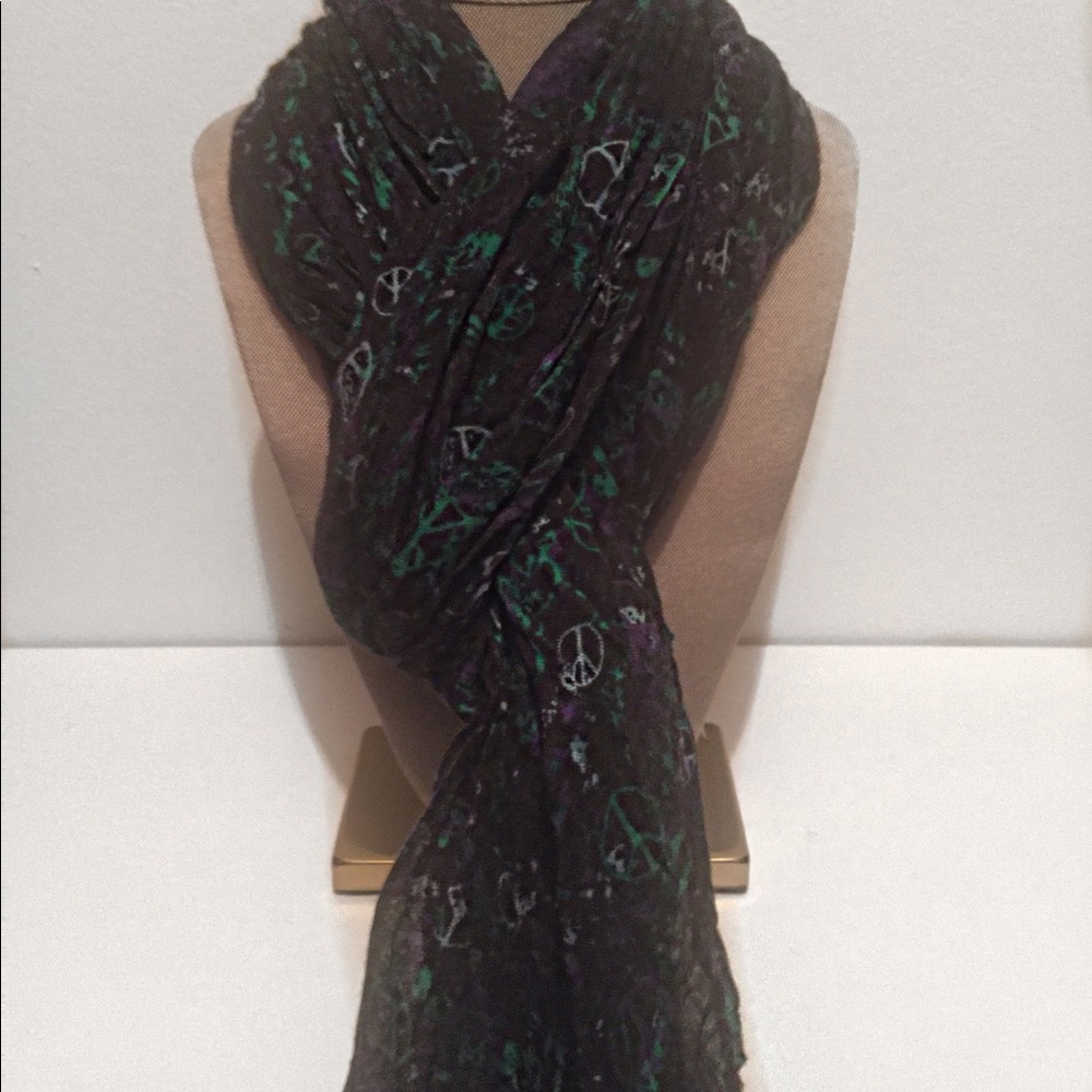 Peace Sign Printed Fashion Scarf